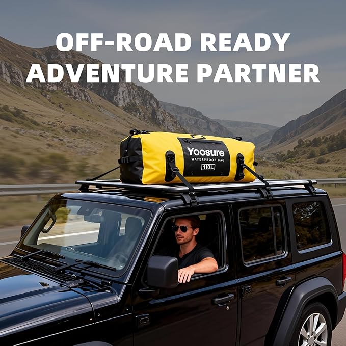 Waterproof Duffel Bag 110L - Marine Dry Bag with 700D PVC & Airtight Zipper, Extra Large Duffle Bag for Camping, Rafting, Kayaking, Boating, Car Roof Storage (Green)