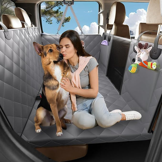Back Seat Extender for Dogs, Hard Bottom Dog Seat Cover for Truck Back Seat, Dog Hammock for Truck XL Size Fits for Crew Cab F150, RAM1500, Sierra, Silverado,Tundra, Titan(59‘x29’)