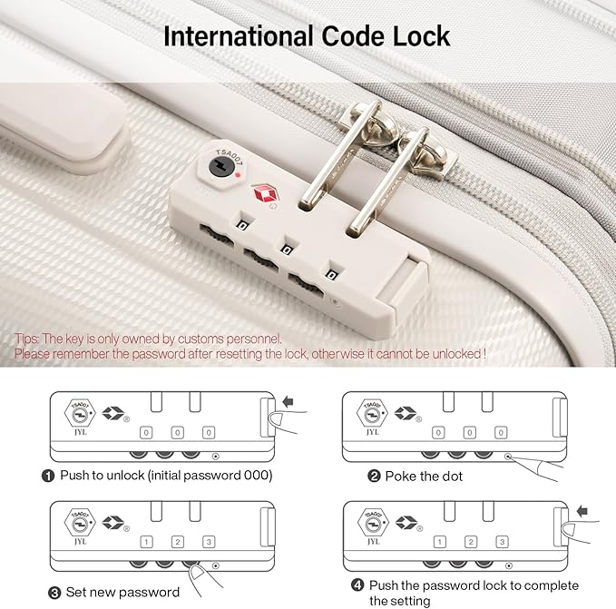 Hanke Expandable Hardshell Luggage Sets 3 Piece Extra Large Suitcases with Lock,28 Inch Luggage with Spinner Wheels, PC Travel Suitcase for Women Men 20 24 29Inch,Ivory White