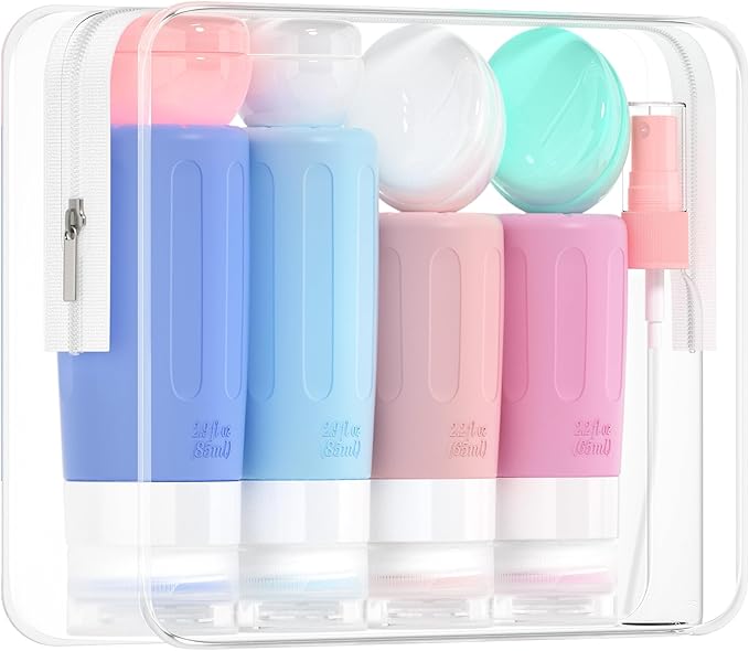 Morfone 16 Pack Travel Bottles Set for Toiletries, TSA Approved Travel Containers Leak Proof Silicone Squeezable Travel Accessories 2oz 3oz for Shampoo Conditioner Lotion Body Wash (BPA Free)