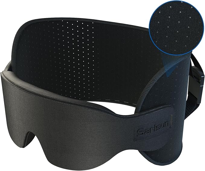 Travel Pillow for Airplanes, Ultra-Thin Breathable Airplane Pillow Alternative, Airplane Head Strap with 3D Sleep Eye Mask, 360° Support for Long Flight, Work for Seats with Headrest, Black