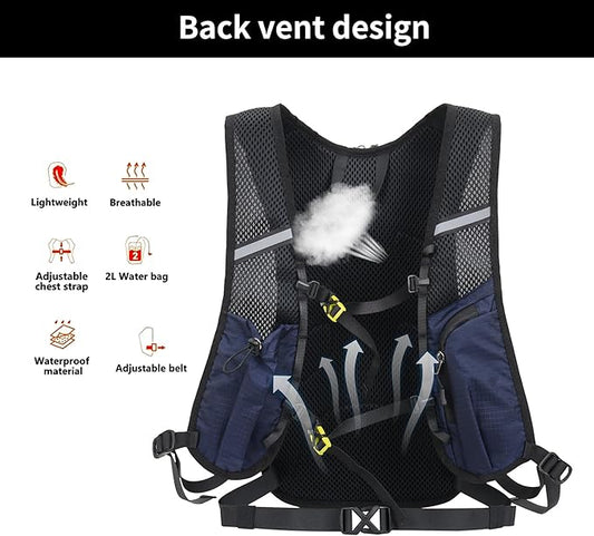 DOJUNS Hiking Backpack Lightweight Travel Backpack 20L Waterproof Hiking Daypacks Camping Backpack for Men Women (Dark Blue)