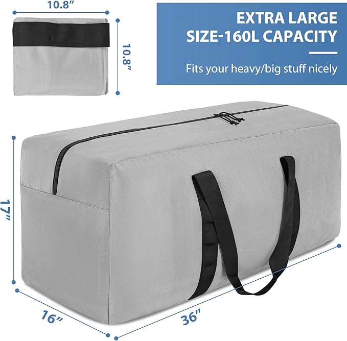 Extra Large Travel Duffle Bag, 160L Gear Bag for Men and Women, Storage Bag Ideal for Overnight Camping and Weekend Getaways