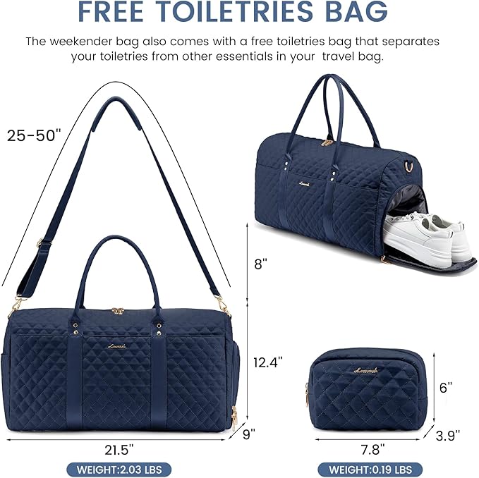 LOVEVOOK Travel Duffle Bag,Weekender Bags for Women Overnight Bag with Shoe Compartment, Carry on with Toiletry Bag,Duffel Bag with Wet Pocket,Hospital Bags for Labor and Delivery