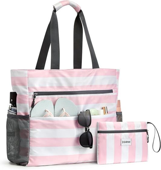 G4Free Beach Bag, Waterproof Sandproof Beach Tote Bag, Large Capacity Foldable for Women
