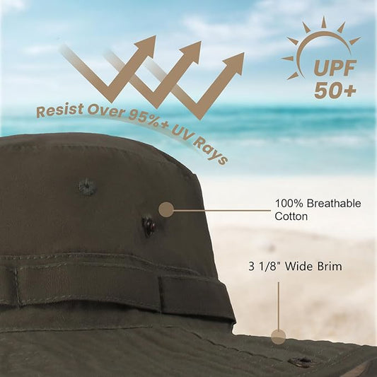 Bucket Hat Wide Brim UV Protection Sun Hat Boonie Hats Fishing Hiking Safari Outdoor Hats for Men and Women