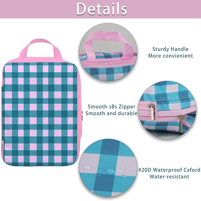 8 Pcs Compression Packing Cubes for Travel, Lightweight Waterproof Luggage Organizer Bags Set, Washable Packaging Cubes for Women Backpack Carry-On Suitcases