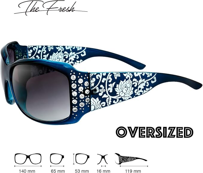 The Fresh Trendy Classic Women Hot Fashion Rhinestones Sunglasses with Gift Box