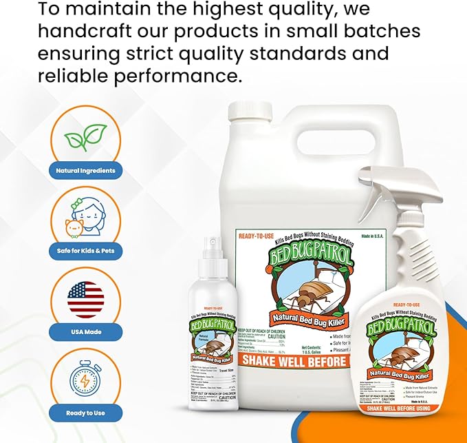 TSA Approved Bed Bug Spray 3oz – Natural Plant-Based Killer for Luggage, Travel, Hotels, Airbnb, Cars & Buses – Safe for Children & Pets – Compact On-The-Go Use – Bed Bug Patrol