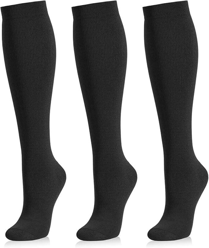 Medical Compression Socks for Women and Men 3 Pairs 20-30 mmHg Knee High Christmas Compression Stockings Circulation Best for Running Athletic Nurses