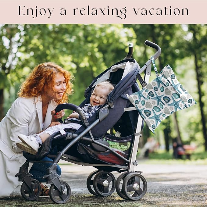 3 Pcs Wet Bag, Wet Dry Bag, Waterproof Bag, Small Laundry Bag, Wet Bag for Pool, Beach, Swimsuit, Makeup Bag, Diapers,Cruise Ship Essentials,Beach Accessories Travel for Women