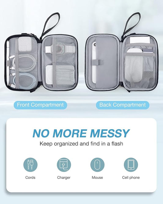 BAGSMART Cord Organizer Travel Cable Organizer Bag Tech Electronic Organizer Travel Case, Travel Essentials for Charger, Cable, Phone, Flash drive, Double Layer-Black