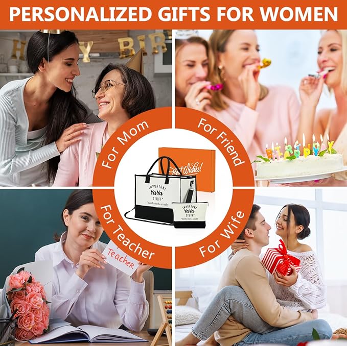 FORBIDDEN PAPER Mothers Day Grandma Mimi Yaya Retirement Dance Aunt Travel Book Witchy Gifts for Women Tote Bag & Makeup Bag