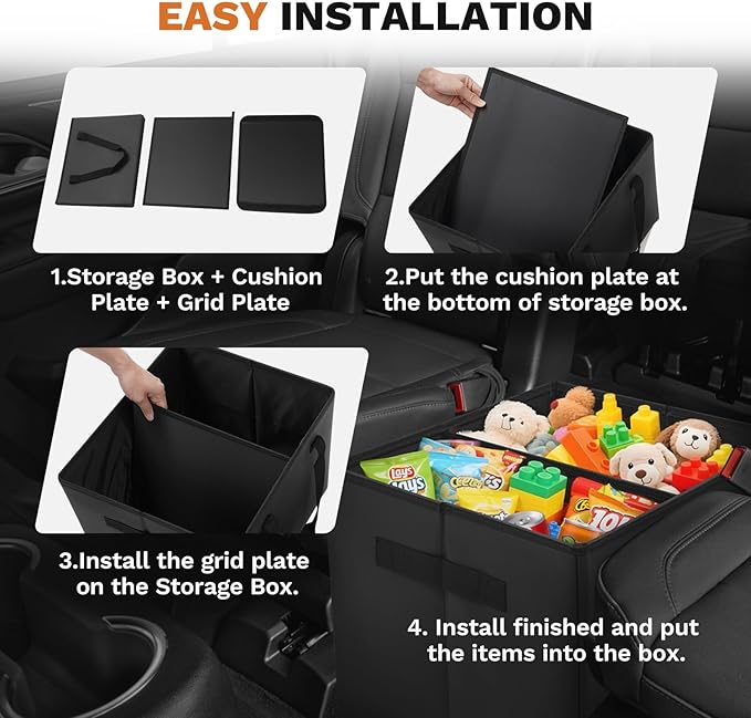 Shademax Car Seat Organizer for Chevy Suburban Tahoe 2021-2025 2026 Accessories Suburban Backseat Storage Box Car Console Organizer for Kids Toys, Baby Supplies, Dog Toys, Snack Travel Storage Box
