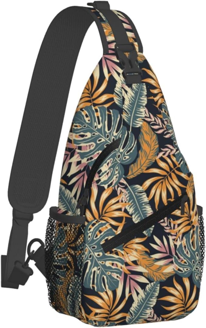 Hawaii Tropical Palm Sling Backpack Crossbody Bag Casual Chest Bags Travel Hiking Daypack Shoulder Bag for Women Men