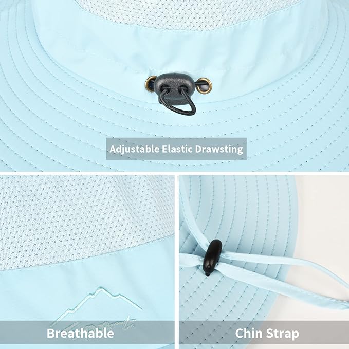 Sun Hats for Men Women Fishing Hat UPF 50+ Breathable Wide Brim Summer UV Protection Hat