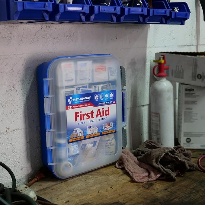 First Aid Only 91247 OSHA-Compliant First Aid Kit, All-Purpose 100-Person Emergency First Aid Kit for Business, Worksite, Home, and Car, 335 Pieces