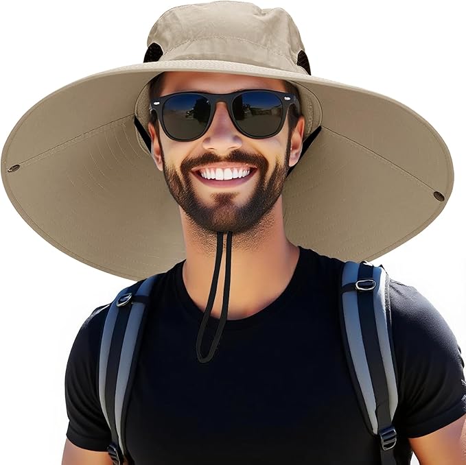 Super Wide Brim Fishing Hat for Men and Women,UPF50+ Waterproof Bucket Hat for Fishing, Hiking, Camping