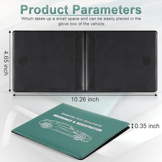 UYYE Car Registration and Insurance Card Holder, Vehicle Glove Box Car Organizer, Interior Car Accessories for Documents, Cards, License - 2 Pack