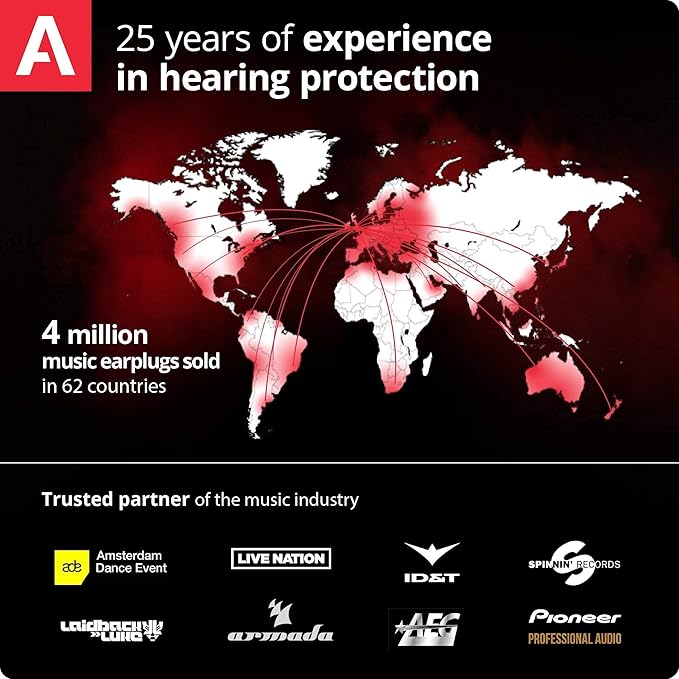 Alpine MusicSafe Pro - High Fidelity Earplugs for Musicians - 3 Interchangeable Premium Filter Sets: 16, 19 & 22 dB - Professional Musician Hearing Protection - Black