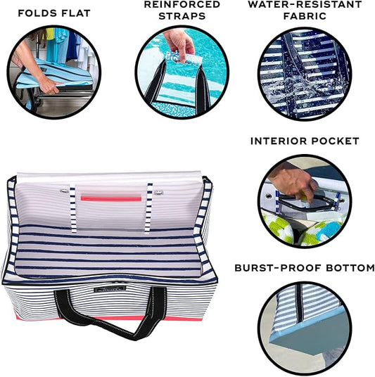 SCOUT 3 Boys Zip Tote X-Large - Durable Lightweight Bag for Beach, Pool, Family Travel, Storage - Water-Resistant, Zips Shut