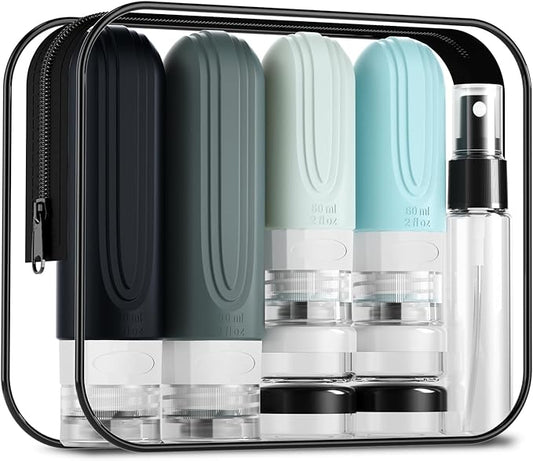 16 Pack Travel Bottles - Silicone Toiletries Containers, Leak Proof Refillable Shampoo & Conditioner Essentials