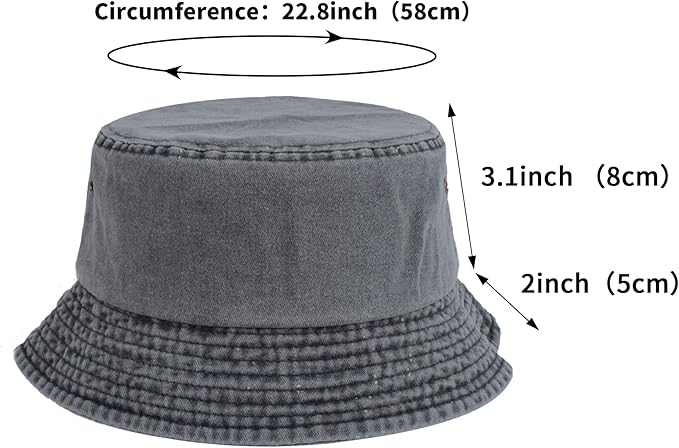 Washed Cotton Bucket Hats Packable Summer Outdoor Cap Travel Beach Sun Hat Plain Colors for Men Women