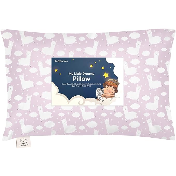 Toddler Pillow with Pillowcase - 13x18 My Little Dreamy Kids Travel Bed Pillows for Sleeping, Organic Cotton Small Pillowcase, Soft & Breathable, Machine Washable, Toddlers 2-5 years old (Alpacas)