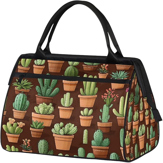 Travel Duffel Bag Cactus Waterproof Sports Duffel Bags Lightweight Large Capacity Weekender Carry On Gym Bag for Women Men