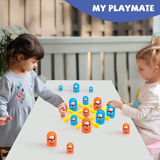 Upgraded Tic Tac Toe Strategy Board Game for Kids and Family,Head-to-Head Family Game,Interactive Toys,Party Favors for Kids 3-8.