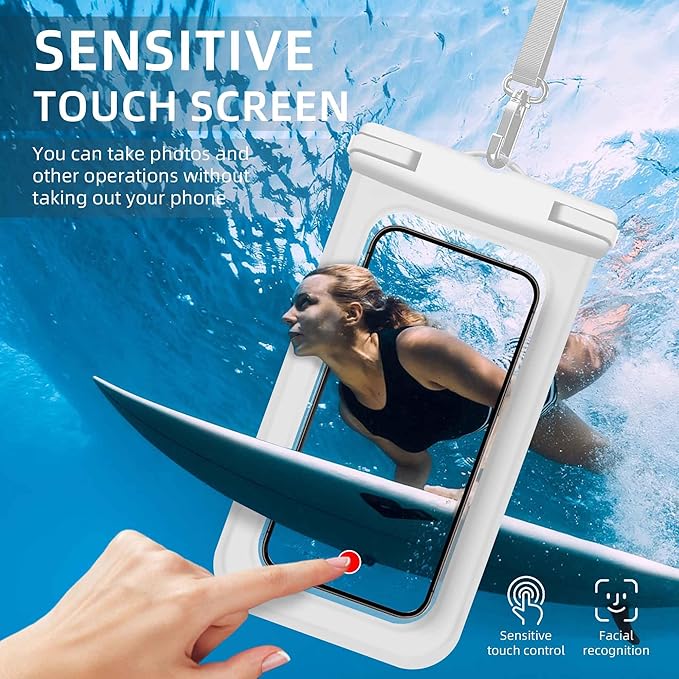 Waterproof Phone Pouch[2Pack], Universal Waterproof Dry Bag case up to 7.2" Beach Bag for Travel,Kayaking,Swimming, Boating, Surfing,Cruise Ship Essentials