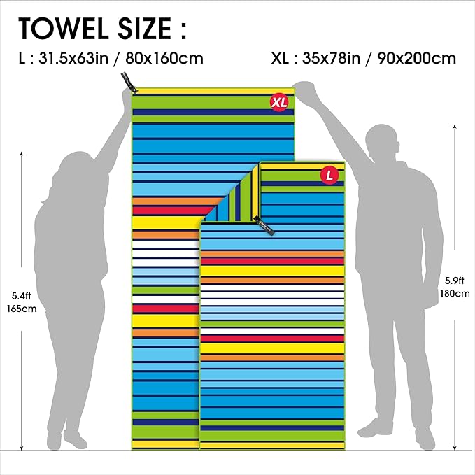 4Monster Microfiber Beach Towel Quick Dry,Super Absorbent Lightweight Travel Towel for Swimmers, Sand Free Camping Towel, Beach Towels for Pool,Swim,Water Sports,Yoga