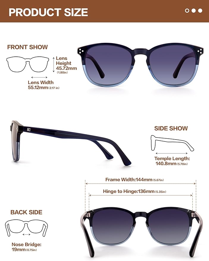 Polarized Sunglasses For Women UV - Protection Womens Trendy Fashion Large Shades With Acetate Frame BC2110