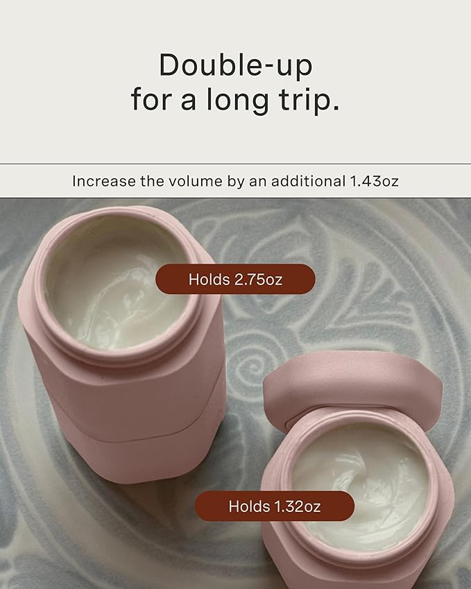 Cadence Extender - Add On to Any Flex Magnetic Containers with Lids,Extension to Travel Bottles for Toiletries - Carry On Travel Essentials For Women/Men - Adds Additional 1.43 fl oz - 3pk, Petal