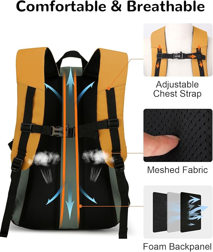 20L Small Lightweight Hiking Backpack with Chest Strap for Men Women, Outdoor Daypack for Travel, Green