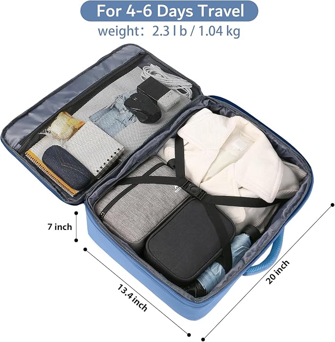 MATEIN Big Backpack for Travel, Carry on Backpack for Airlines with Hide Away Shoulder Straps, Large Hiking Daypack with 2 Handles, Gifts for Traveler Women, Light Blue