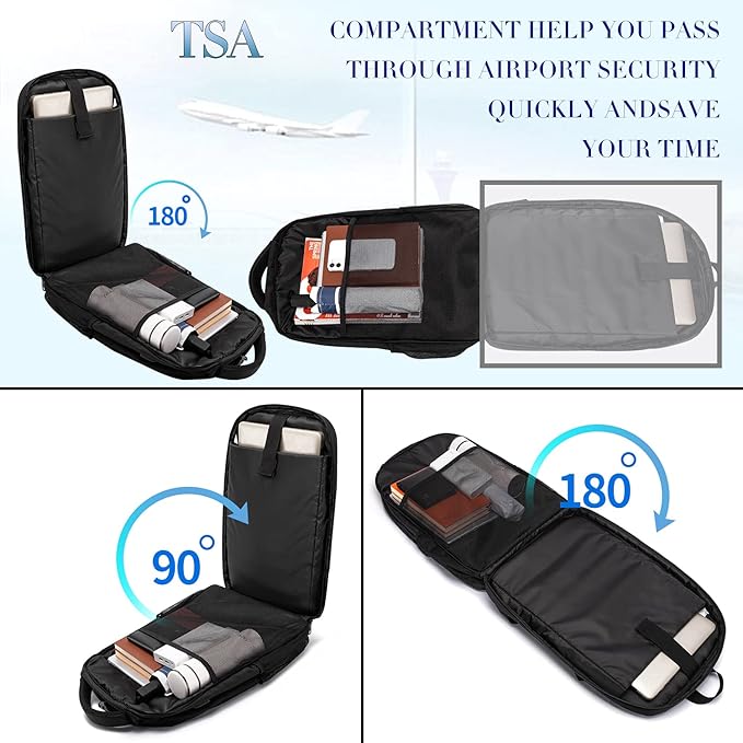 LIWAG Extra Large Business Travel Backpack, Anti Theft Water Resistant College Backpack Computer Bag Fits 17.3Inch Laptop Notebook, Blue