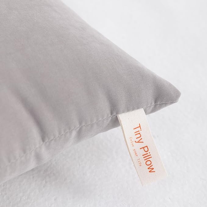 NTBAY Tiny Pillows, Down Alternative 7"x11" Microfiber Mini Pillows for Travel, Pets, Soft Machine Washable Small Pillow for Neck, Wrist, Lumbar and Knee, Light Grey
