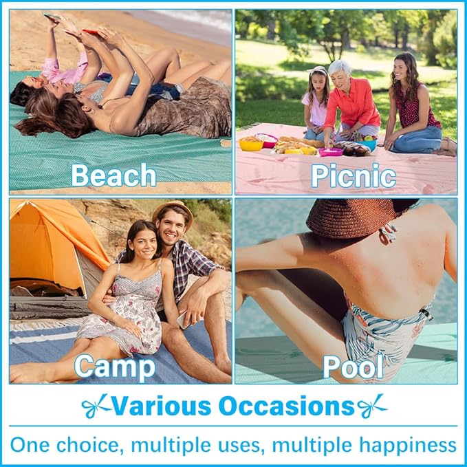 Oversized Turkish Beach Towel Blanket XXL Cotton Sandproof Towels Boho Woven Extra Large Big Sand Free Giant Throw Blankets Huge Quilt XL Picnic Camping Necessities Cloud For Adult Gifts Aqua