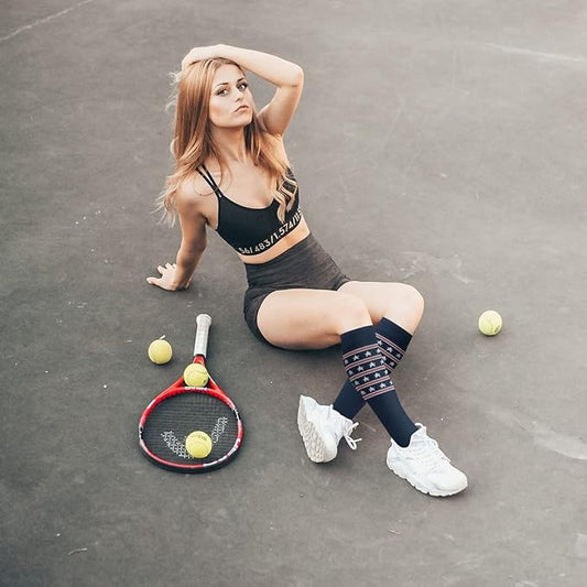 Compression Socks for Women Men Circulation Knee High 8 Pairs for Nurses, Running, Travel, Athletic