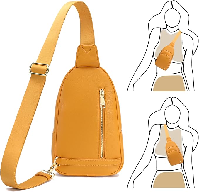 INICAT Crossbody Sling Bags Fanny Packs Valentine's Day Gifts Vegan Leather Travel Vacation Essentials Purses Women