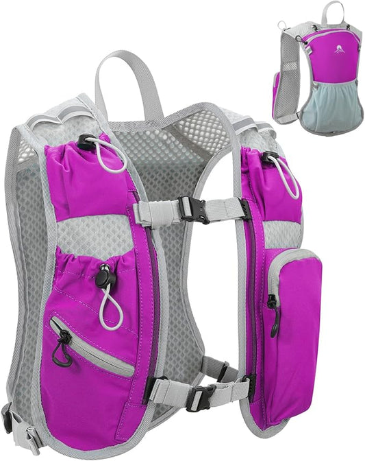 Running Vest for Women and Men, Hydration Running Backpack, Runners Vest, Hydration Vest, with Front Phone Holder, Adjustable Chest and Waist Strap