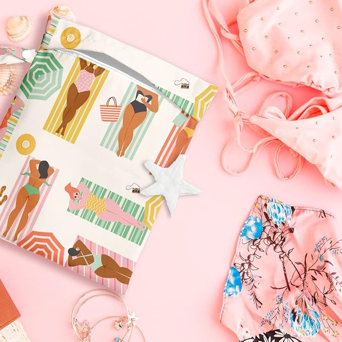 Wet Bag, Wet Dry Bag, Wet Bag for Swimsuit, Travel, Beach, Pool, Diapers, Dirty Yoga Gym Clothes, Makeup Bag, Waterproof Reusable s Weekend Bag for Women s Trip Gifts