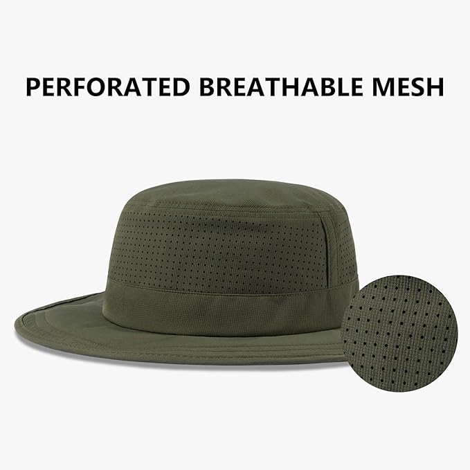 UPF 50+ Bucket Sun Hat with Laser Perforated Mesh Cooling Adjustable Breathable Lightweight for Outdoor Men Women