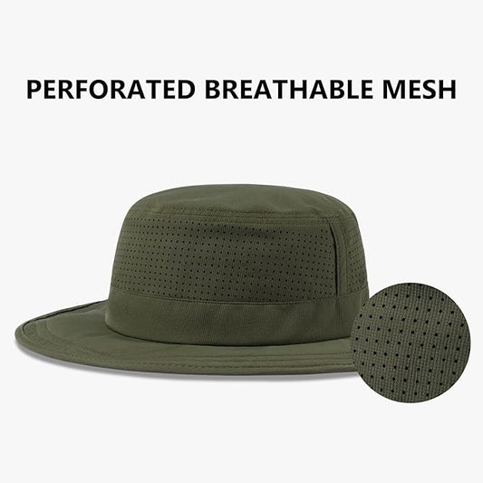UPF 50+ Bucket Sun Hat with Laser Perforated Mesh Cooling Adjustable Breathable Lightweight for Outdoor Men Women