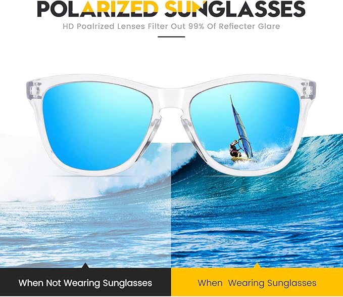 Sunglasses Womens Polarized Sunglasses for Mens Womens Retro Mirror Lens for Driving Fishing UV400 Protection
