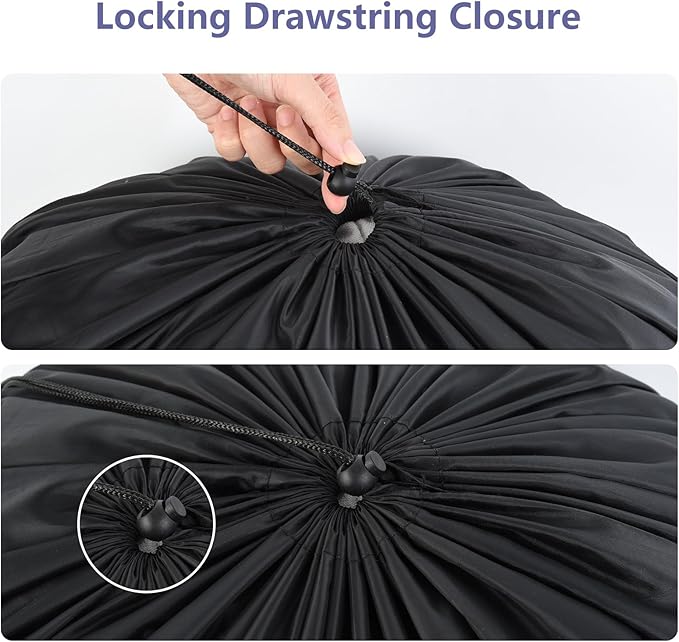 OTraki Laundry Bag 28x45 Inch Heavy Duty Laundry Wash Bag 2 Pack Large Laundry Basket Liner Bags Hamper Bag Dirty Clothes Organizer with Drawstring Closure for Travel Camp College Dorm (Grey&Black)