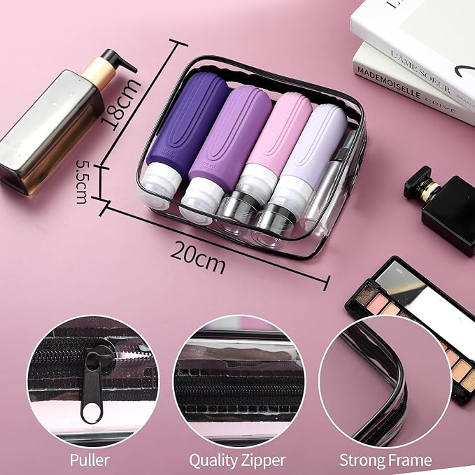 16 Pack Travel Bottles for Toiletries, Oversize 6oz Silicone Travel Containers jar for Toiletries, Leak Proof Refillable Liquid Shampoo And Conditioner Travel Essentials toiletry Bottles