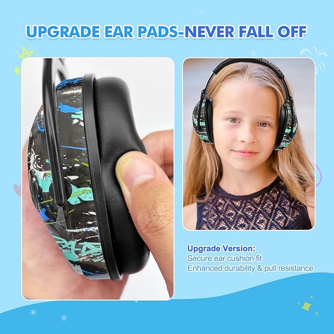 ZOHAN EM030 Kids Ear Protection, Noise Cancelling Headphones Ear Muffs for Autism Sensory, Safety Noise Reduction Hearing Protection for Monster Truck/Concerts/Fireworks/Air Shows