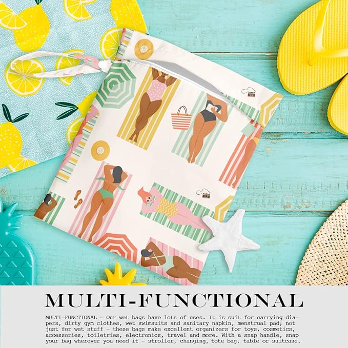 Wet Bag, Wet Dry Bag, Wet Bag for Swimsuit, Travel, Beach, Pool, Diapers, Dirty Yoga Gym Clothes, Makeup Bag, Waterproof Reusable s Weekend Bag for Women s Trip Gifts